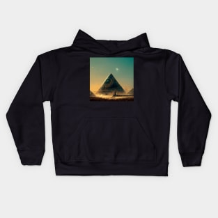 Alien Pyramid under UFOs Kids Hoodie